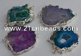 NGC1298 25*35mm - 35*45mm freeform druzy agate connectors