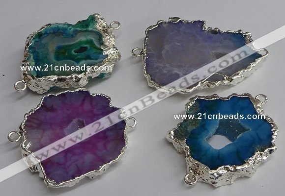 NGC1298 25*35mm - 35*45mm freeform druzy agate connectors