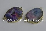 NGC1302 25*35mm - 35*45mm freeform druzy agate connectors