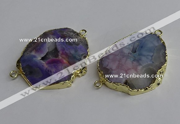 NGC1302 25*35mm - 35*45mm freeform druzy agate connectors