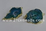 NGC1305 25*35mm - 35*45mm freeform druzy agate connectors