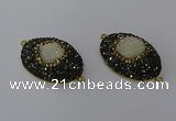 NGC1334 25*35mm oval druzy agate gemstone connectors