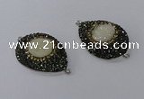 NGC1335 25*35mm teardrop druzy agate gemstone connectors