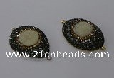 NGC1336 25*35mm oval & teardrop druzy agate gemstone connectors