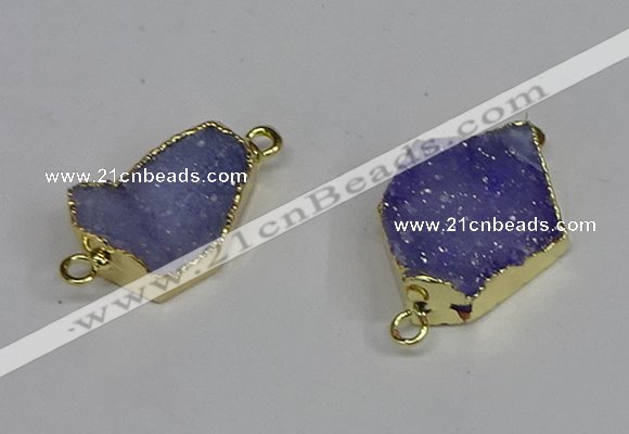 NGC1359 12*16mm - 18*25mm freeform druzy agate connectors