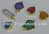 NGC1370 12*16mm - 18*25mm druzy agate connectors wholesale