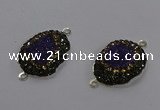 NGC1376 18*25mm freeform druzy agate gemstone connectors