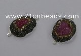 NGC1377 18*25mm freeform druzy agate gemstone connectors