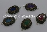 NGC1382 18*25mm freeform druzy agate gemstone connectors