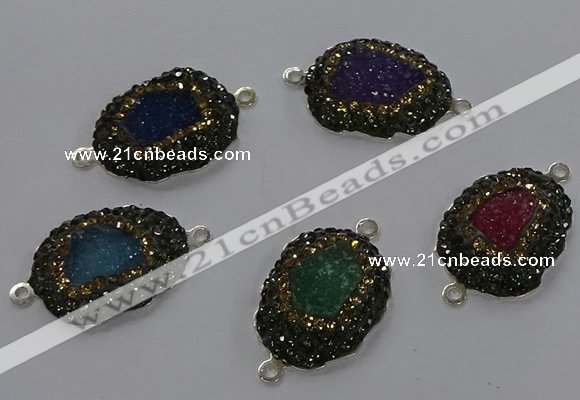 NGC1382 18*25mm freeform druzy agate gemstone connectors