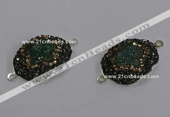 NGC1389 18*25mm freeform druzy agate connectors wholesale