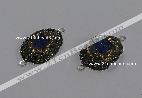 NGC1390 18*25mm freeform druzy agate connectors wholesale