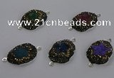 NGC1392 18*25mm freeform druzy agate connectors wholesale