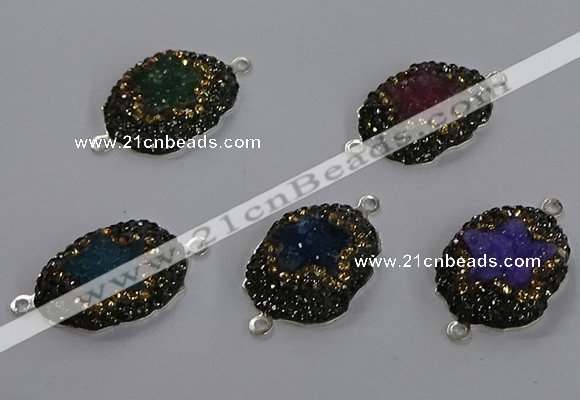 NGC1392 18*25mm freeform druzy agate connectors wholesale