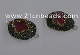 NGC1406 18*25mm freeform druzy agate connectors wholesale