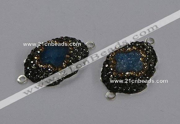 NGC1408 18*25mm freeform druzy agate connectors wholesale