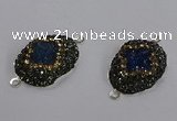 NGC1410 18*25mm freeform druzy agate connectors wholesale