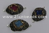 NGC1412 18*25mm freeform druzy agate connectors wholesale