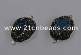 NGC1418 18*25mm freeform druzy agate connectors wholesale