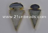 NGC1439 35*60mm - 40*75mm arrowhead agate gemstone connectors