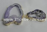 NGC144 40*50mm - 55*70mm freeform plated druzy agate connectors