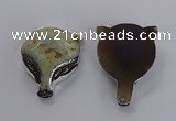 NGC1441 40*55mm - 45*60mm Fox-head agate gemstone connectors