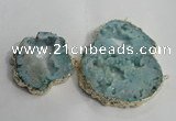 NGC145 40*50mm - 55*70mm freeform plated druzy agate connectors
