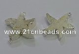 NGC1455 28mm - 30mm starfish fossil coral connectors wholesale