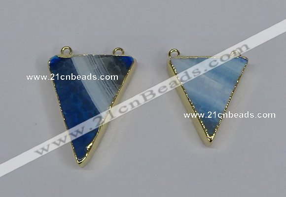 NGC1484 25*30mm - 28*35mm triangle agate gemstone connectors