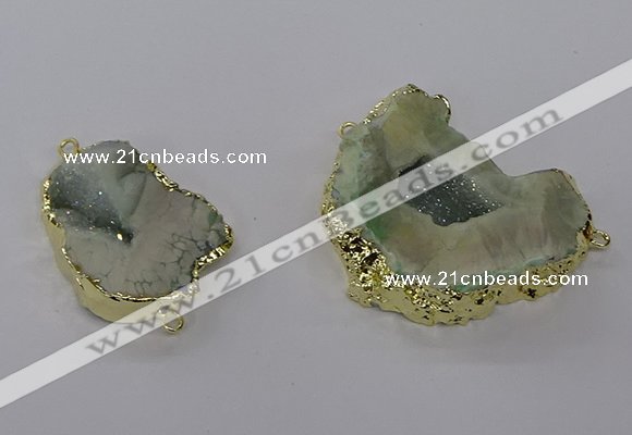 NGC1492 25*35mm - 35*45mm freeform druzy agate connectors