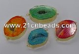 NGC1503 25*35mm - 35*40mm freeform druzy agate connectors