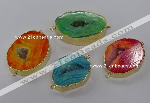 NGC1503 25*35mm - 35*40mm freeform druzy agate connectors