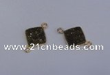 NGC1530 12*12mm diamond druzy quartz gemstone connectors wholesale