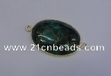 NGC1551 22*30mm oval malachite & pyrite gemstone connectors