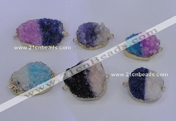 NGC1555 20*25mm - 25*35mm freeform druzy agate connectors