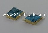 NGC1568 18*25mm - 20*26mm diamond druzy quartz connectors