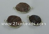 NGC157 15mm - 25mm freeform plated druzy agate connectors