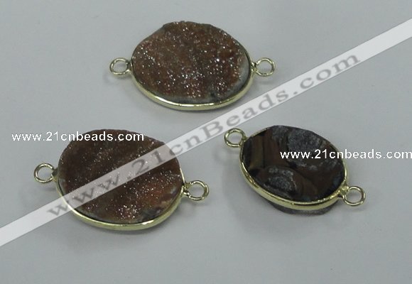 NGC157 15mm - 25mm freeform plated druzy agate connectors