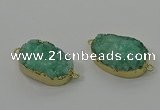 NGC1578 18*25mm - 18*28mm oval druzy quartz connectors wholesale