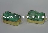 NGC1588 18*25mm - 18*28mm rectangle druzy quartz connectors wholesale