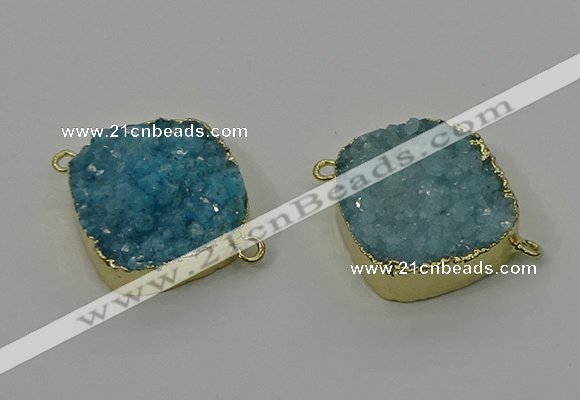 NGC1597 20mm - 22mm diamond druzy quartz connectors wholesale