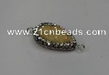 NGC1601 14*23mm flat teardrop plated quartz connectors wholesale