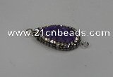 NGC1602 14*23mm flat teardrop plated quartz connectors wholesale