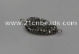NGC1608 14*23mm flat teardrop plated quartz connectors wholesale