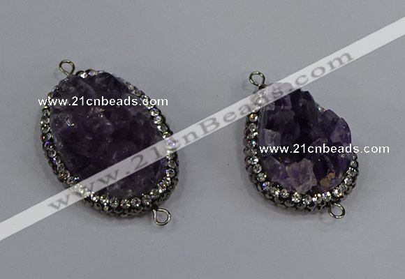 NGC1618 20*30mm - 25*35mm freeform amethyst connectors wholesale