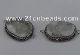 NGC1630 20*25mm - 22*30mm freeform druzy quartz connectors