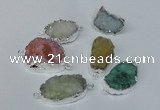 NGC168 20*30mm - 25*35mm freeform plated druzy agate connectors