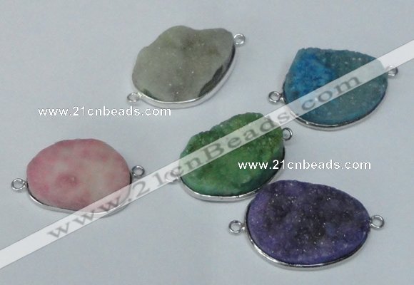 NGC170 20*30mm - 25*35mm freeform plated druzy agate connectors