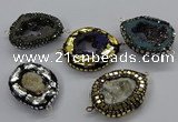 NGC1725 25*35mm - 30*40mm freeform druzy agate connectors