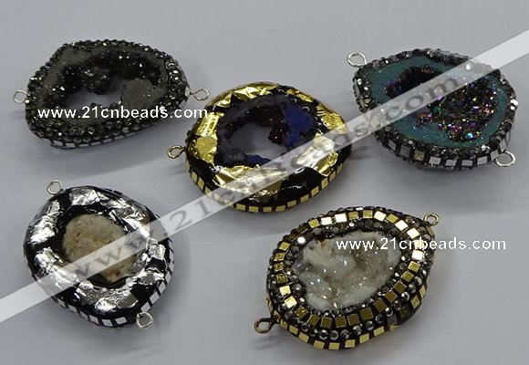 NGC1725 25*35mm - 30*40mm freeform druzy agate connectors